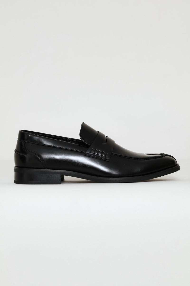 Penny Moccasin Formal Slip On - Black