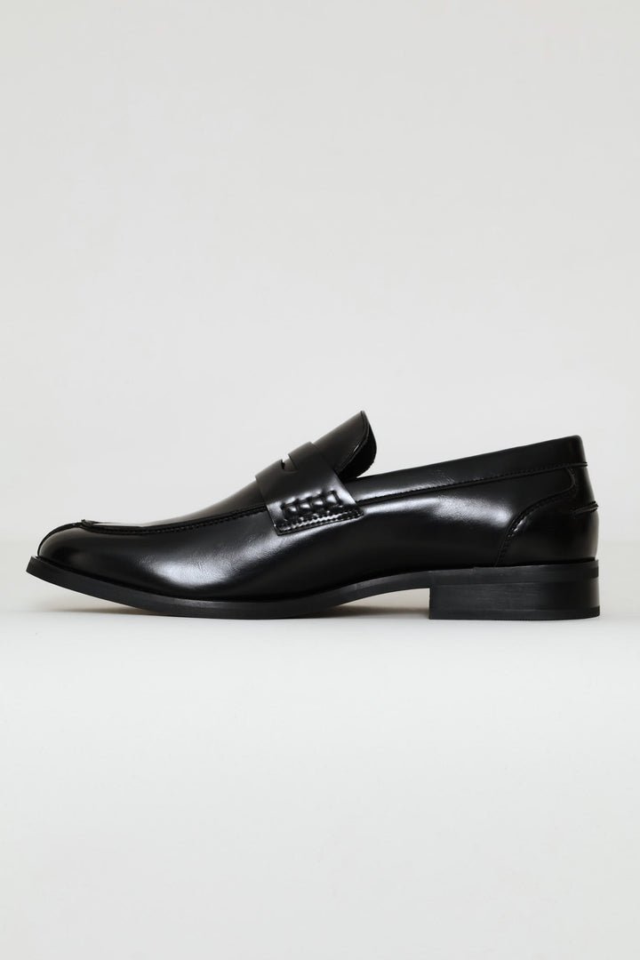 Penny Moccasin Formal Slip On - Black