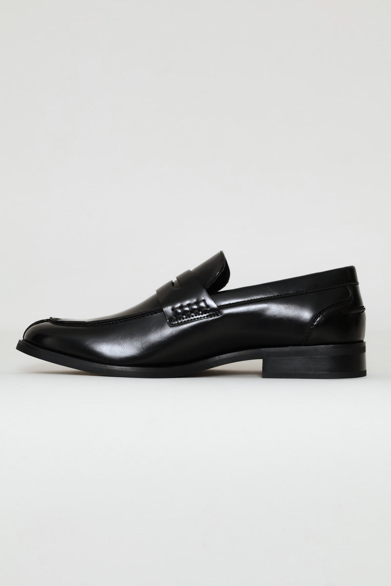 Penny Moccasin Formal Slip On - Black