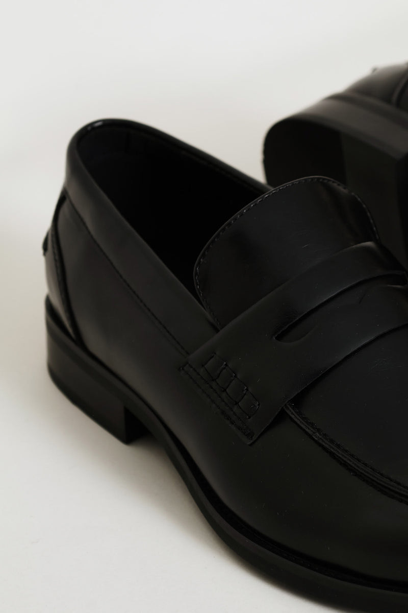 Penny Moccasin Formal Slip On - Black