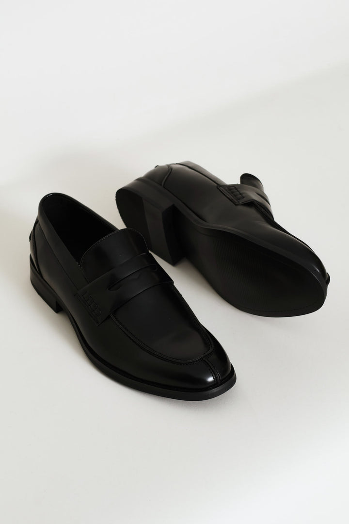 Penny Moccasin Formal Slip On - Black