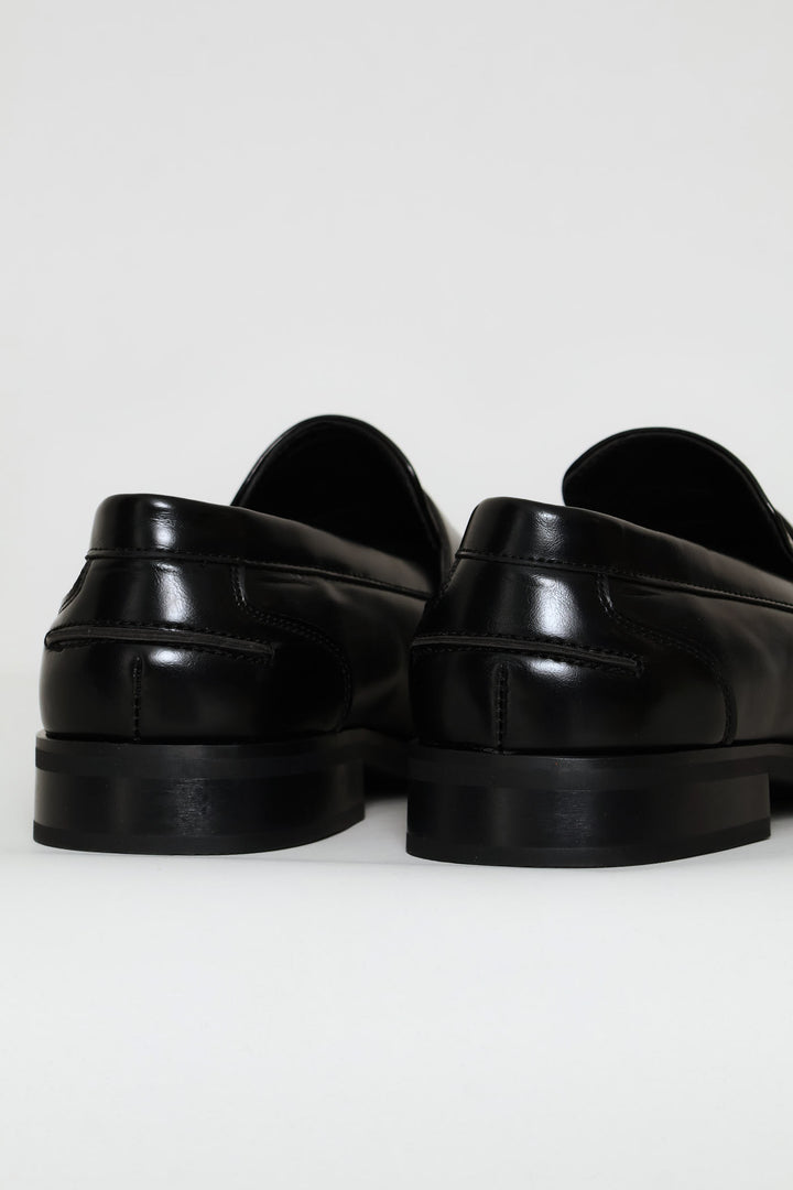 Penny Moccasin Formal Slip On - Black
