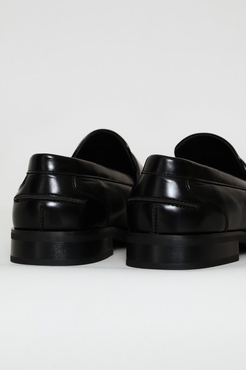 Penny Moccasin Formal Slip On - Black