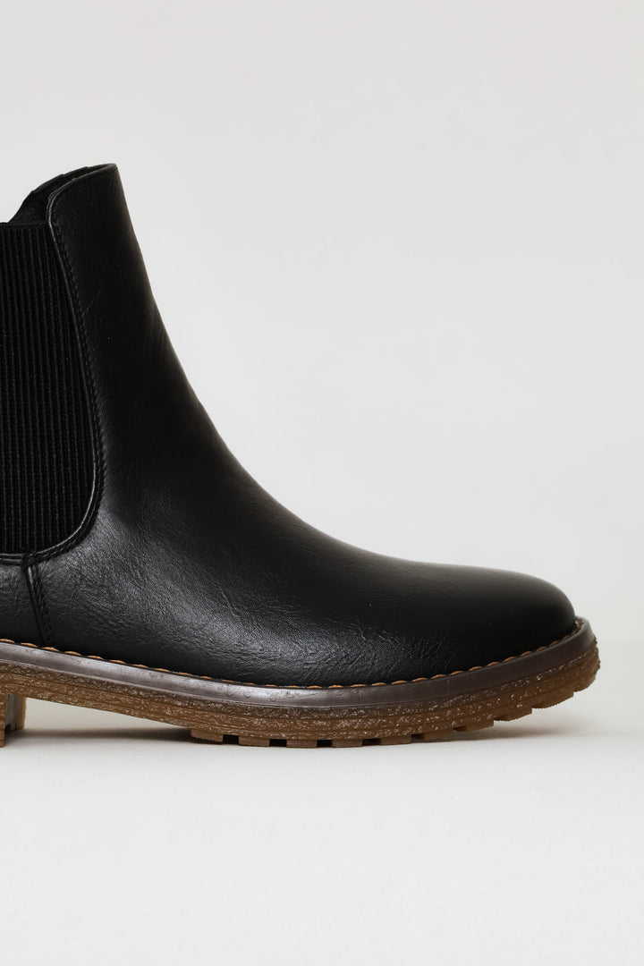 Belinda Lug Sole Chelsea Boot - Black
