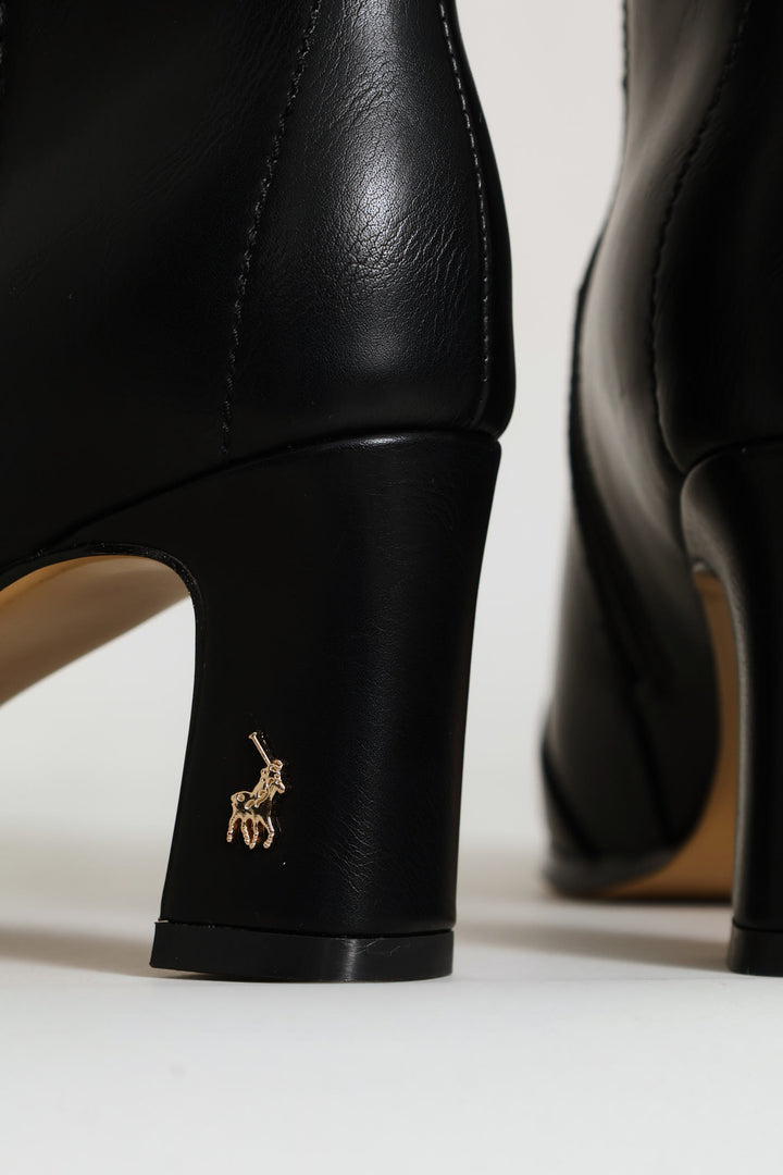 Slim Block Heel Ankle Boot - Black