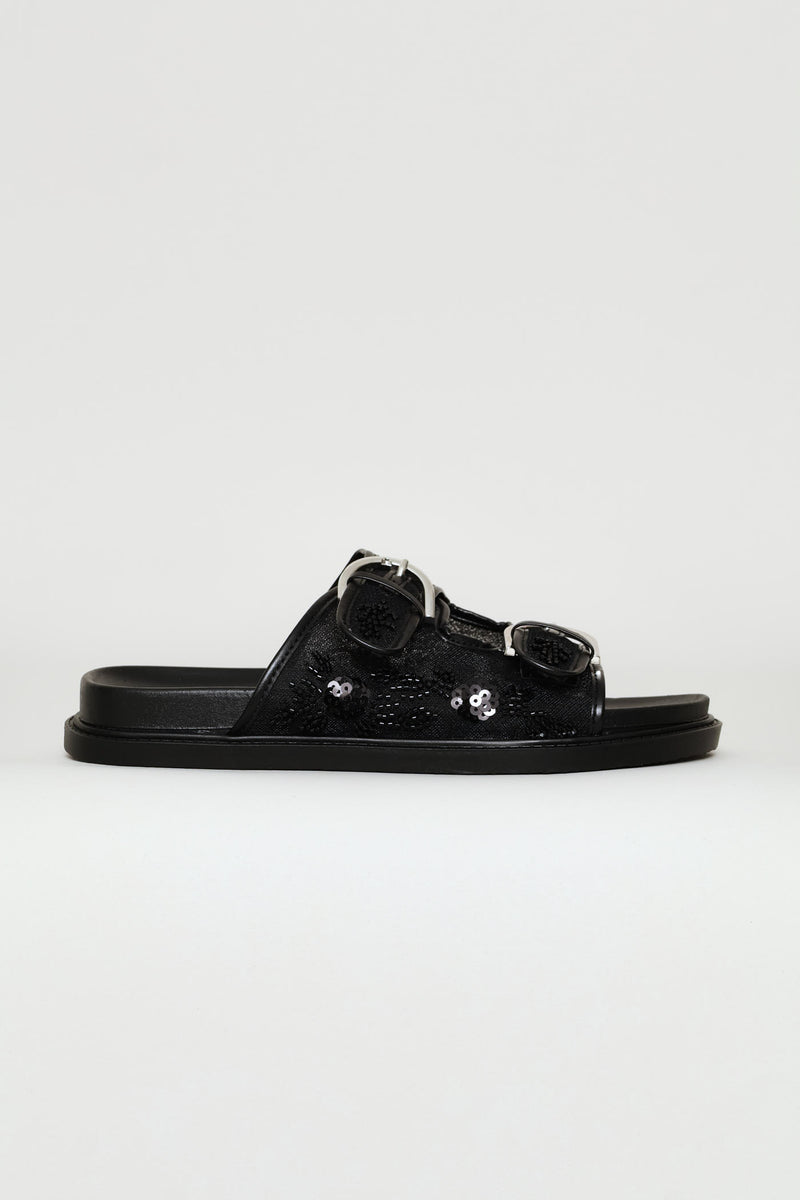 Beaded Slide On Moulded Footbead - Black