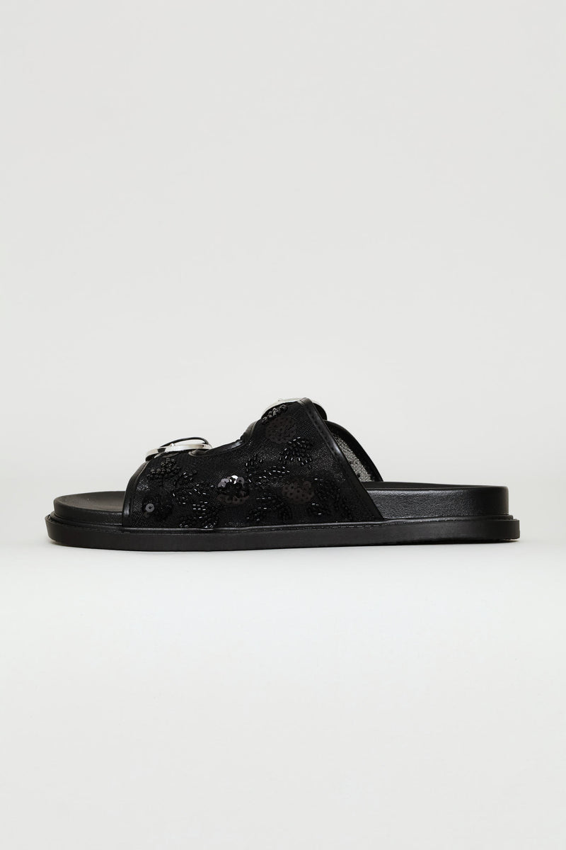 Beaded Slide On Moulded Footbead - Black