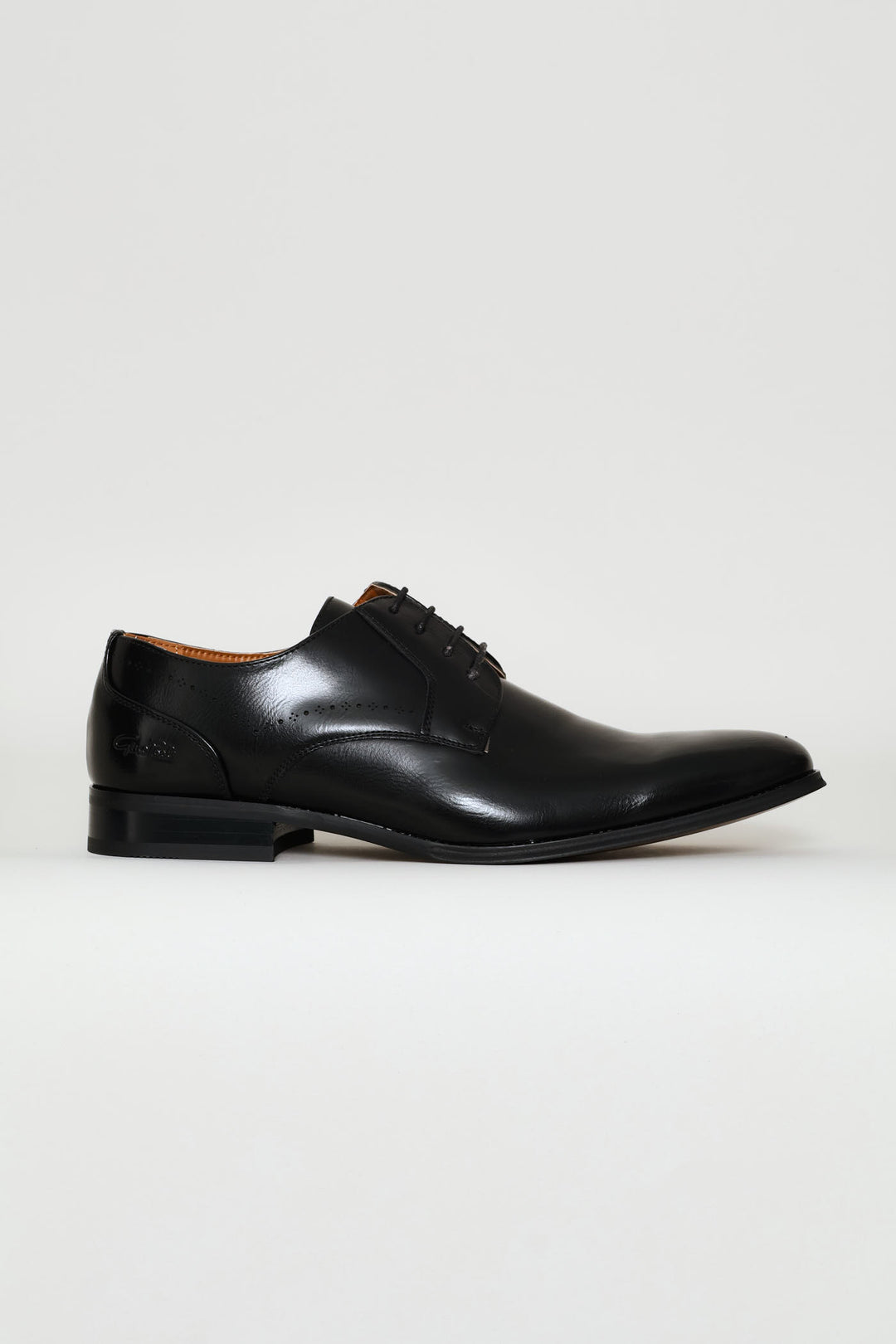 Punched Detail Derby Shoe - Black