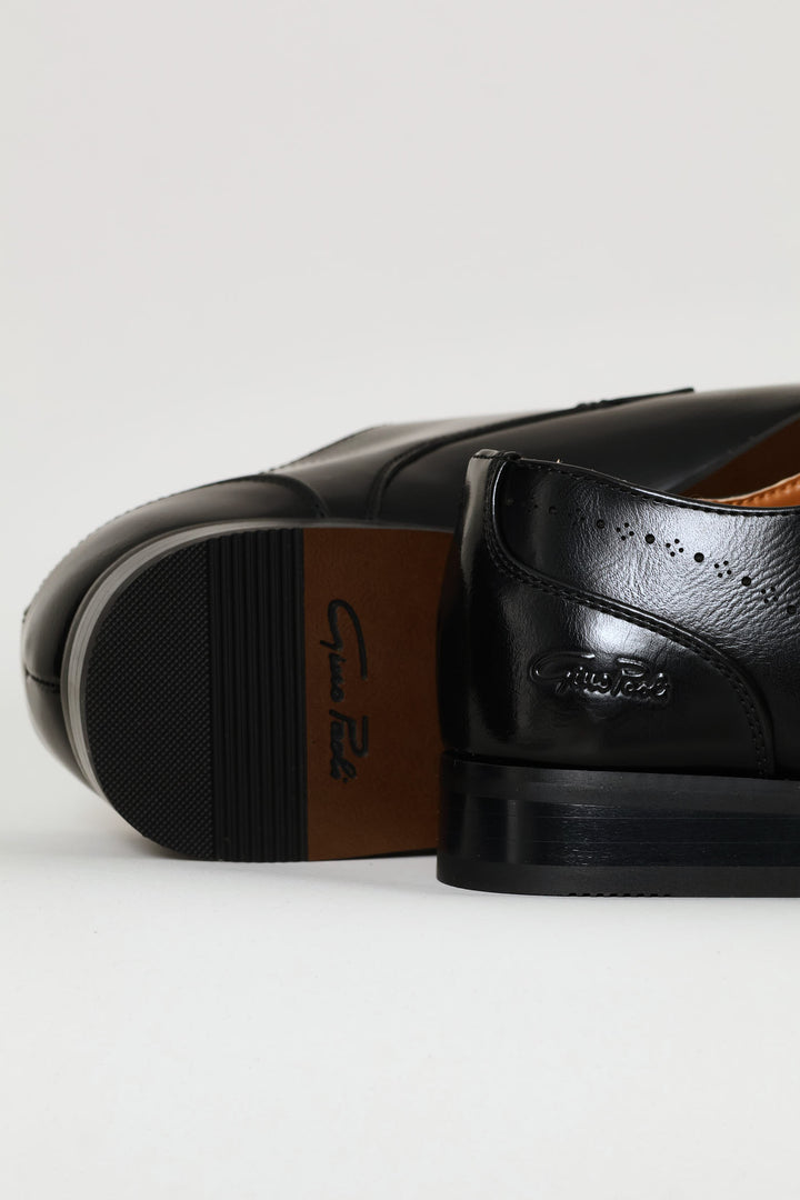 Punched Detail Derby Shoe - Black