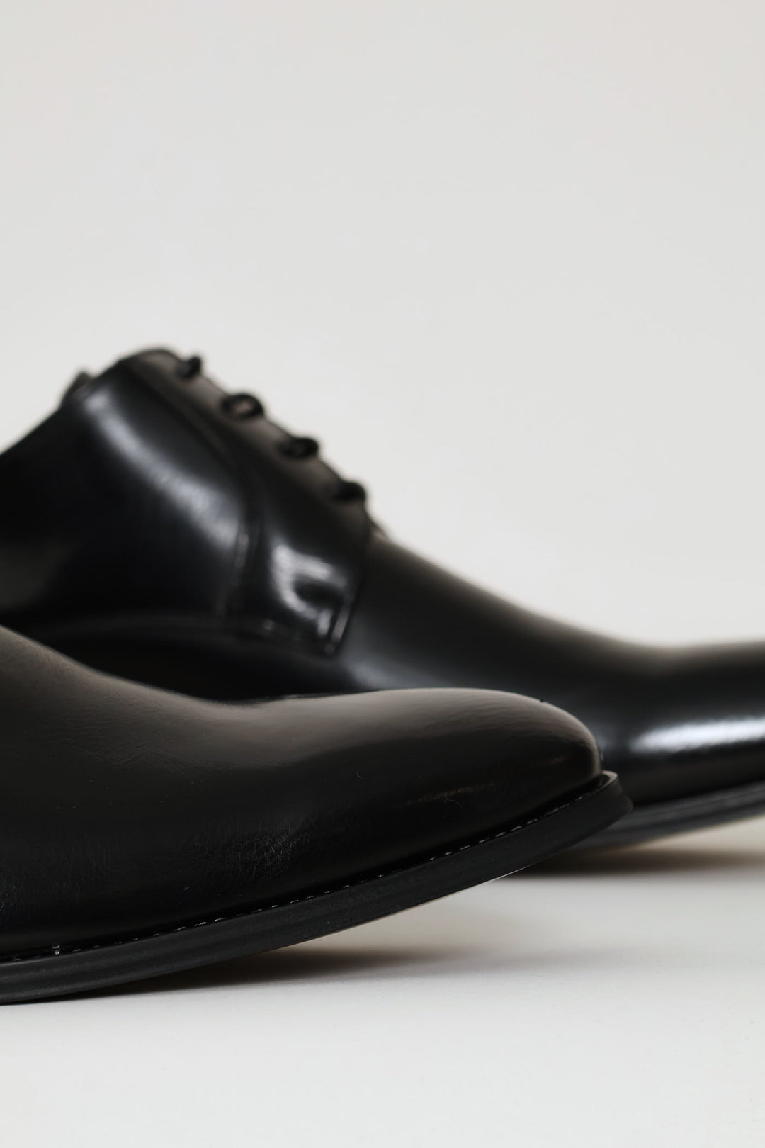 Punched Detail Derby Shoe - Black