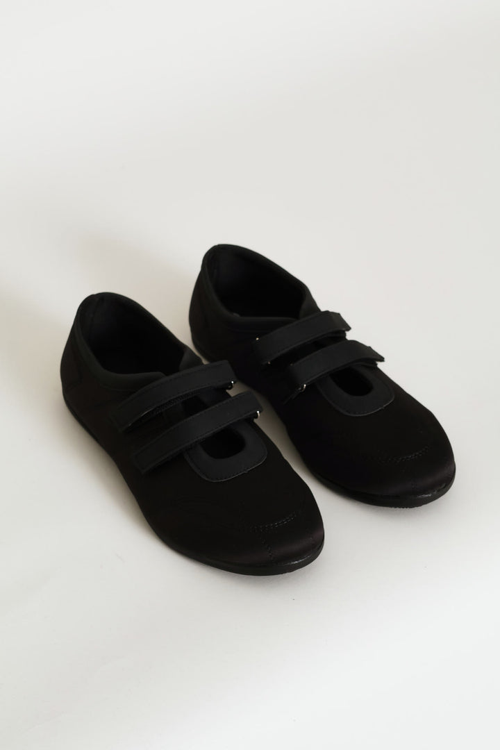 Velcro Strap Ballet Sneaker - Black