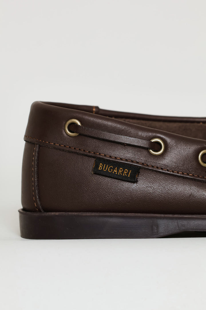 Evo Basic Leather Dockside Shoe - Chocolate