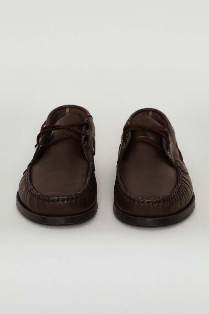 Evo Basic Leather Dockside Shoe - Chocolate
