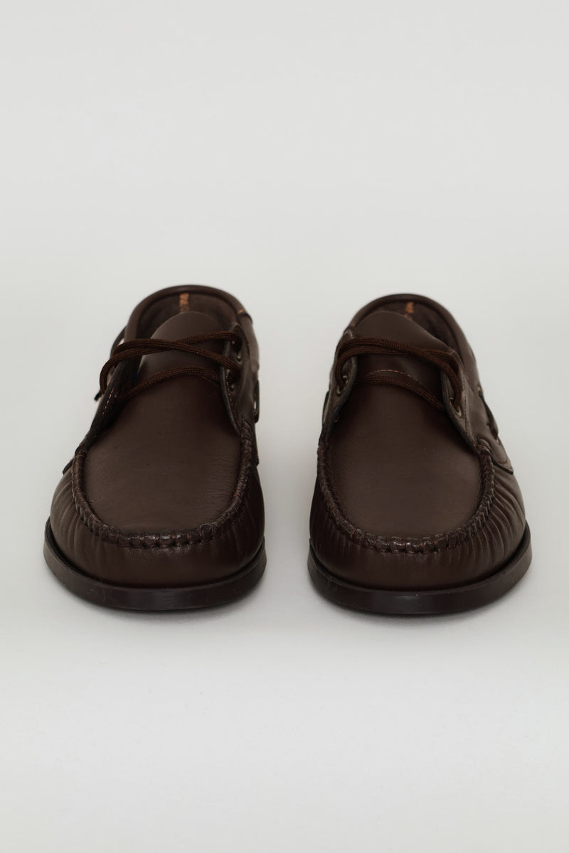 Evo Basic Leather Dockside Shoe - Chocolate