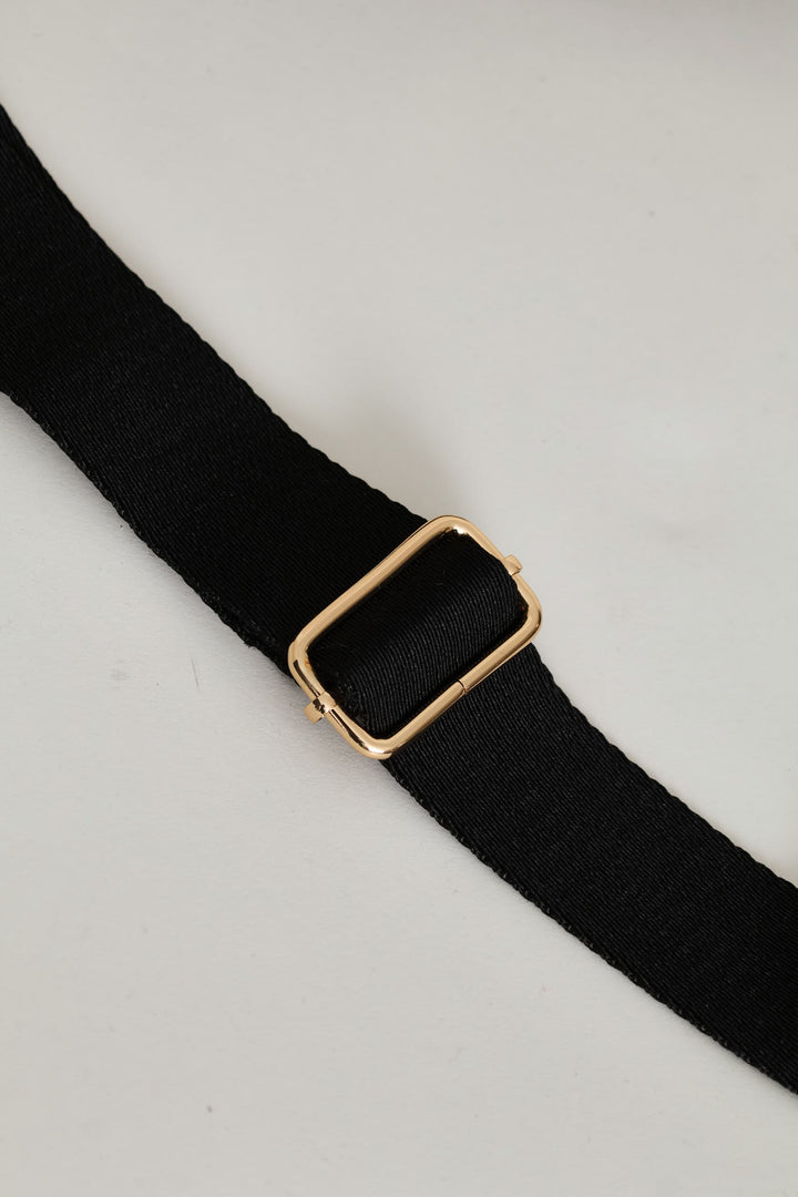 Nylon Gold Zip Camera Bag - Black
