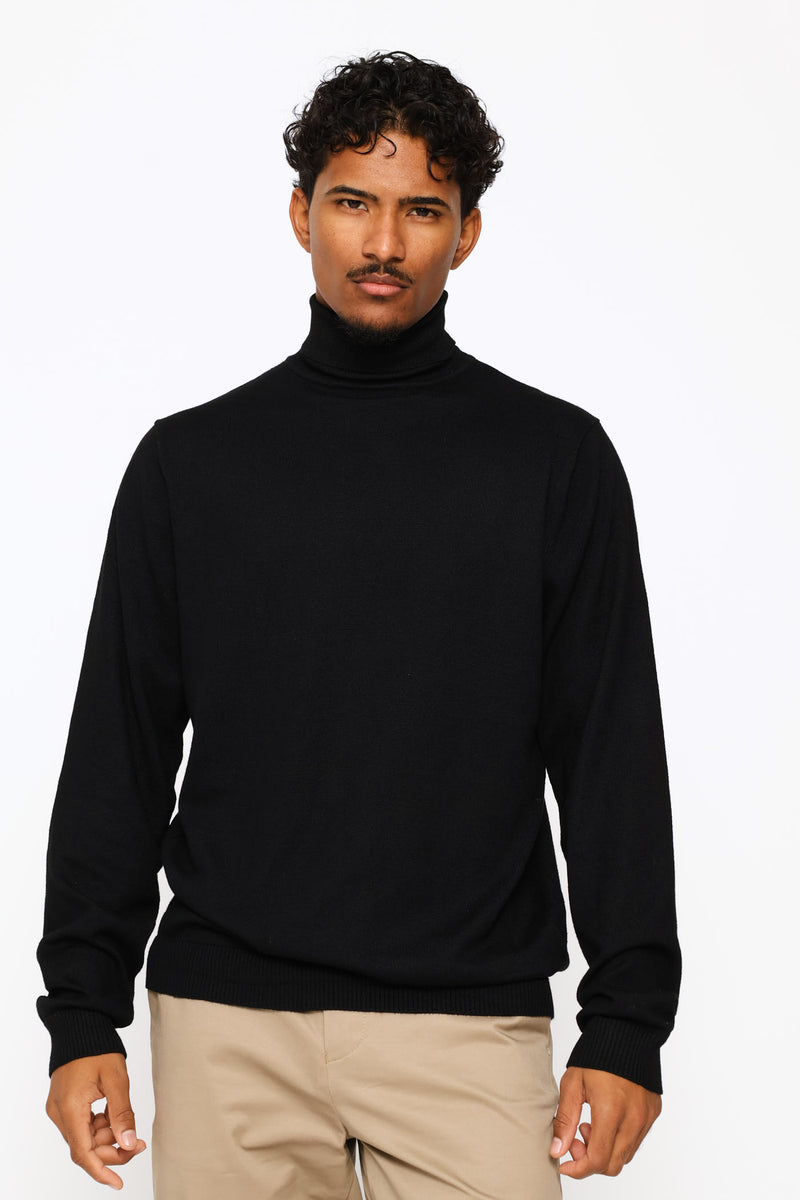 Long Sleeve Poloneck - Black