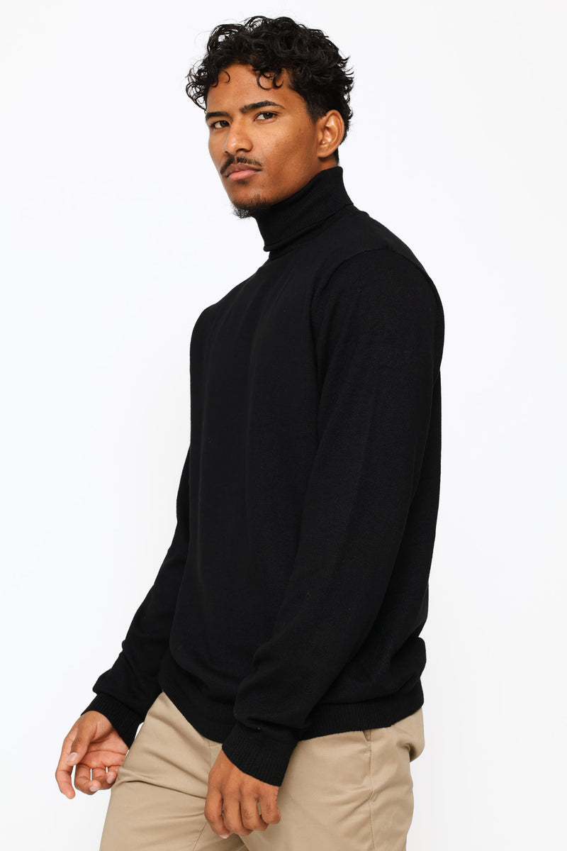 Long Sleeve Poloneck - Black