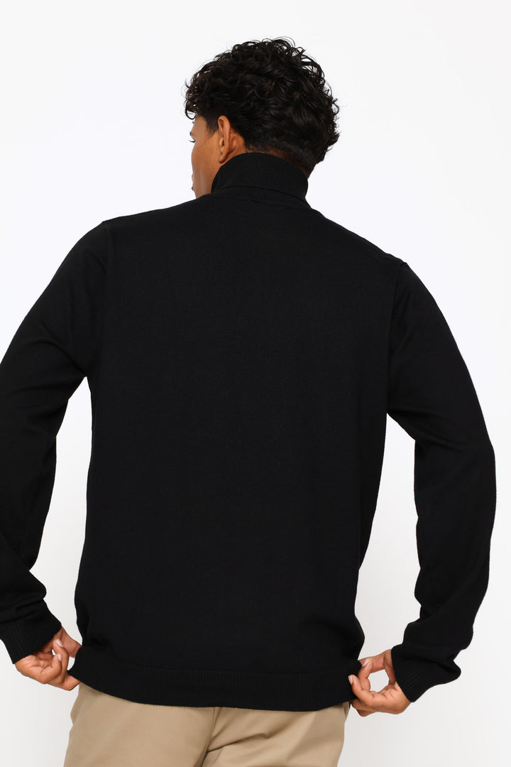 Long Sleeve Poloneck - Black