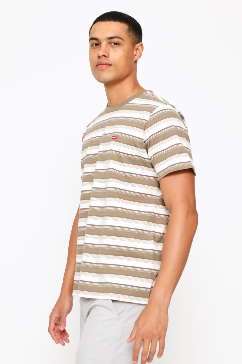 Jen Stripe Maitake Original Hm Tee - Brown