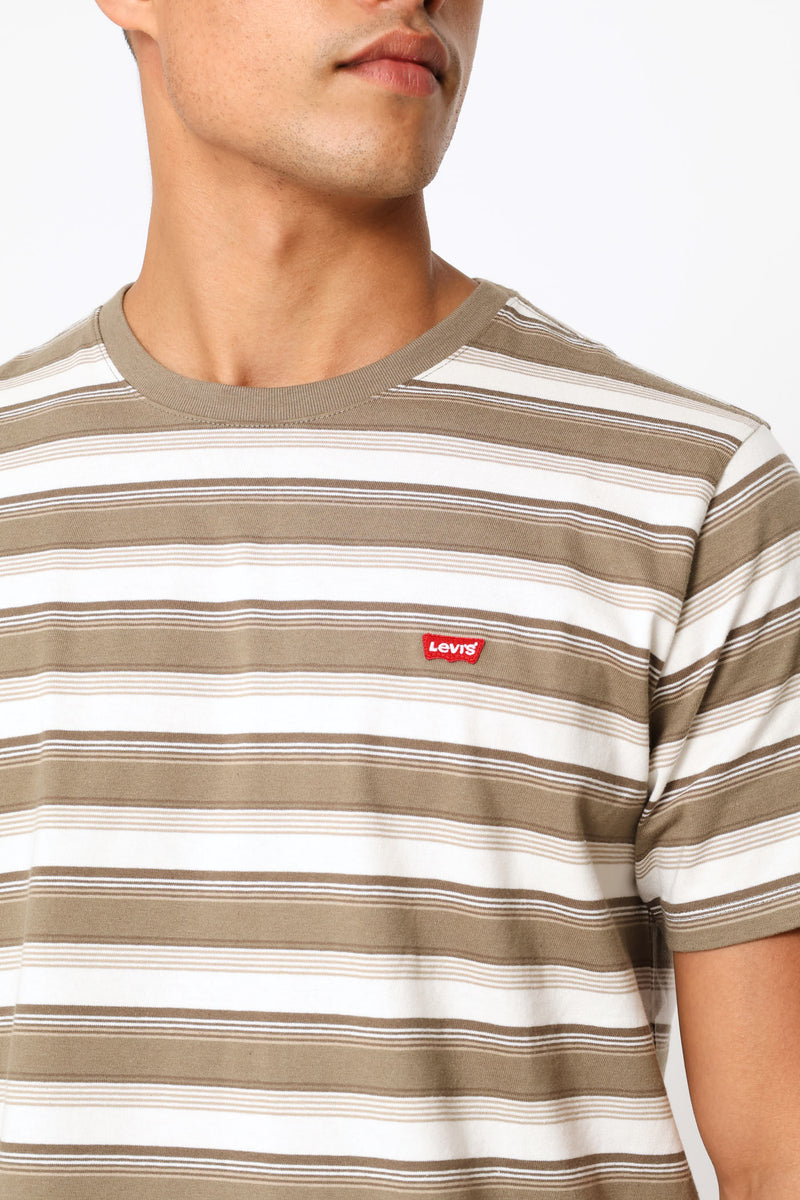 Jen Stripe Maitake Original Hm Tee - Brown