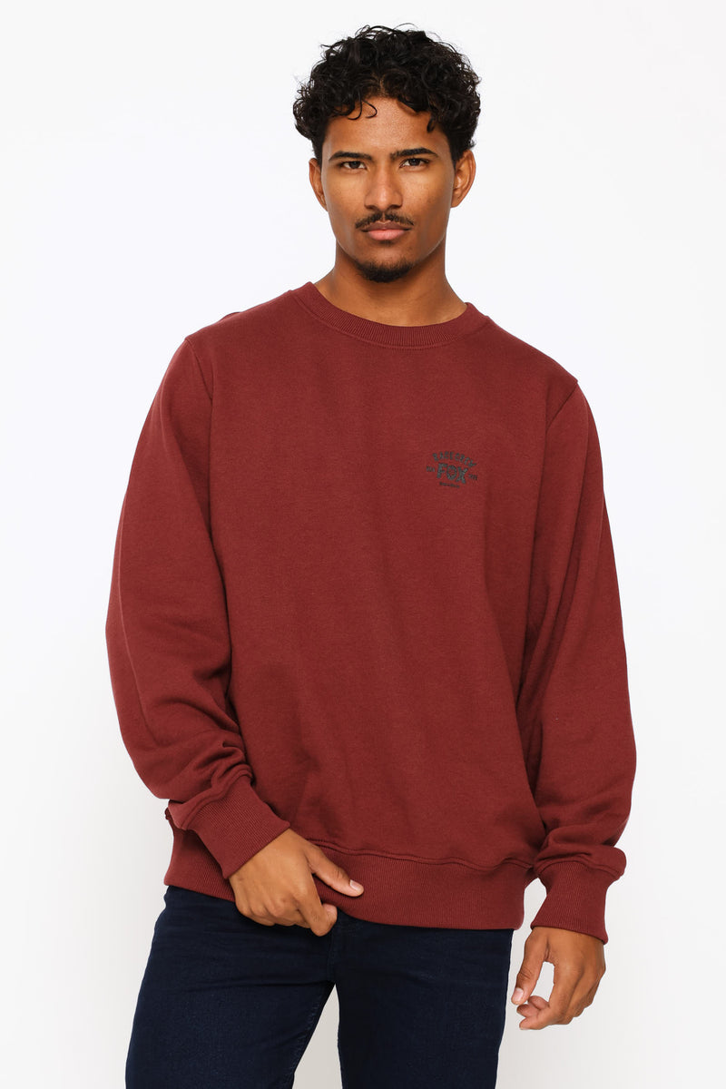 Slogan Crew Top - Burgundy