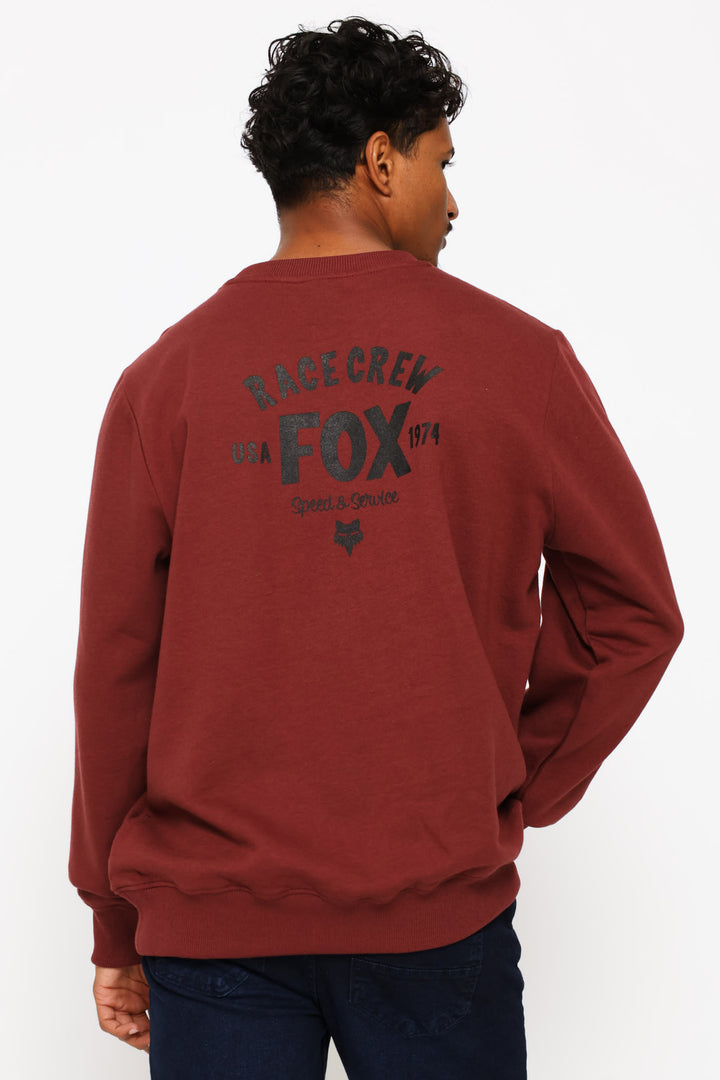 Slogan Crew Top - Burgundy