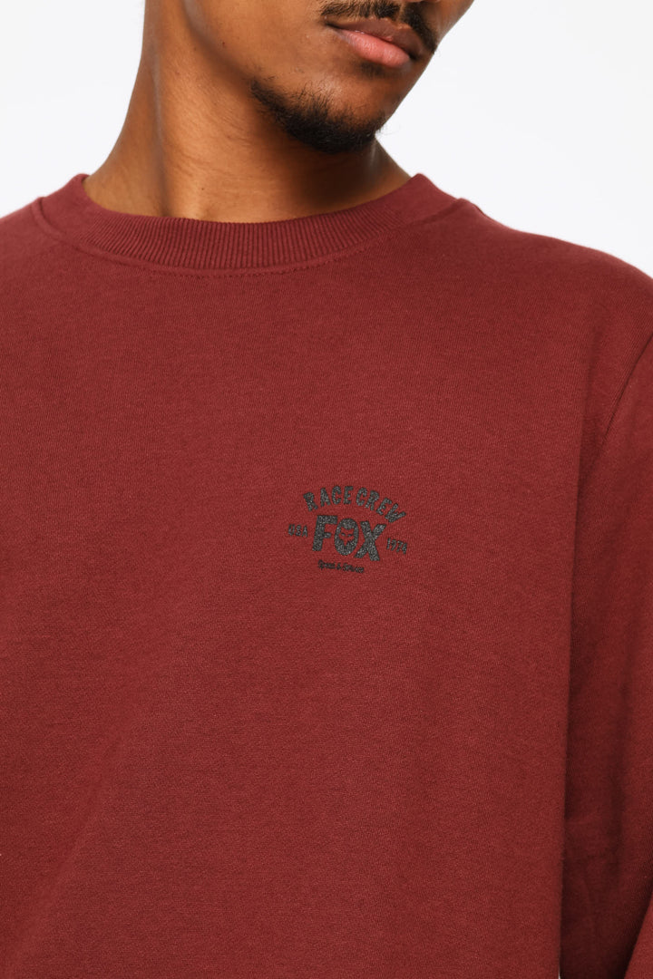 Slogan Crew Top - Burgundy