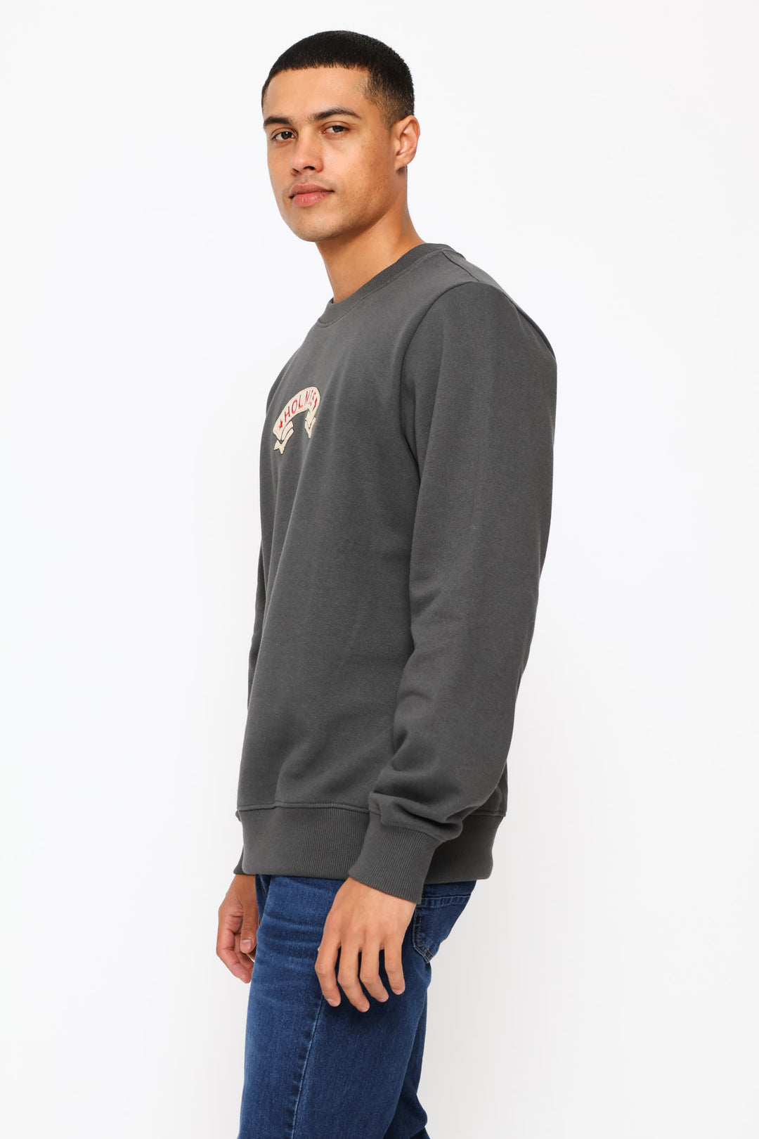 Wreath Crew Top - Charcoal