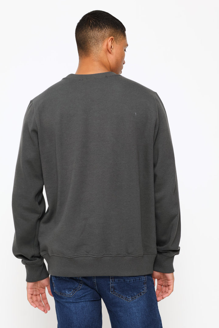 Wreath Crew Top - Charcoal