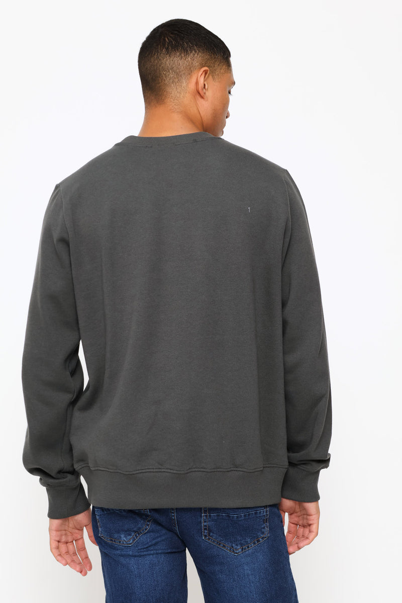 Wreath Crew Top - Charcoal