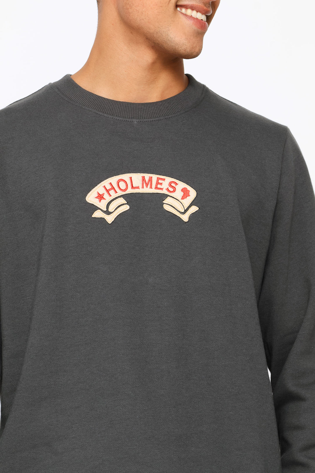 Wreath Crew Top - Charcoal