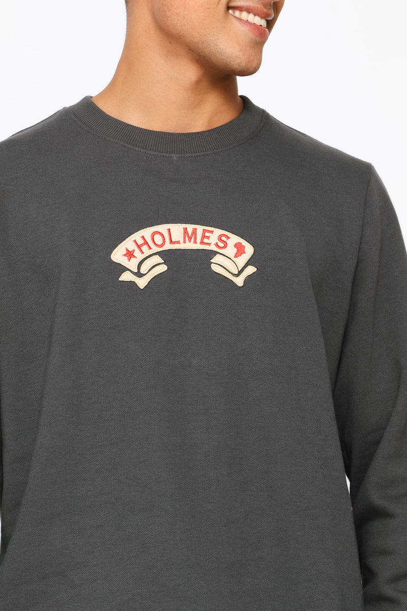 Wreath Crew Top - Charcoal