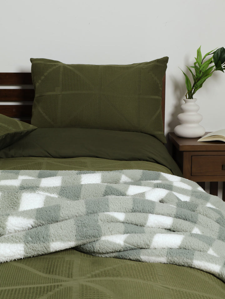 Scottish Checked Sherpa Blanket