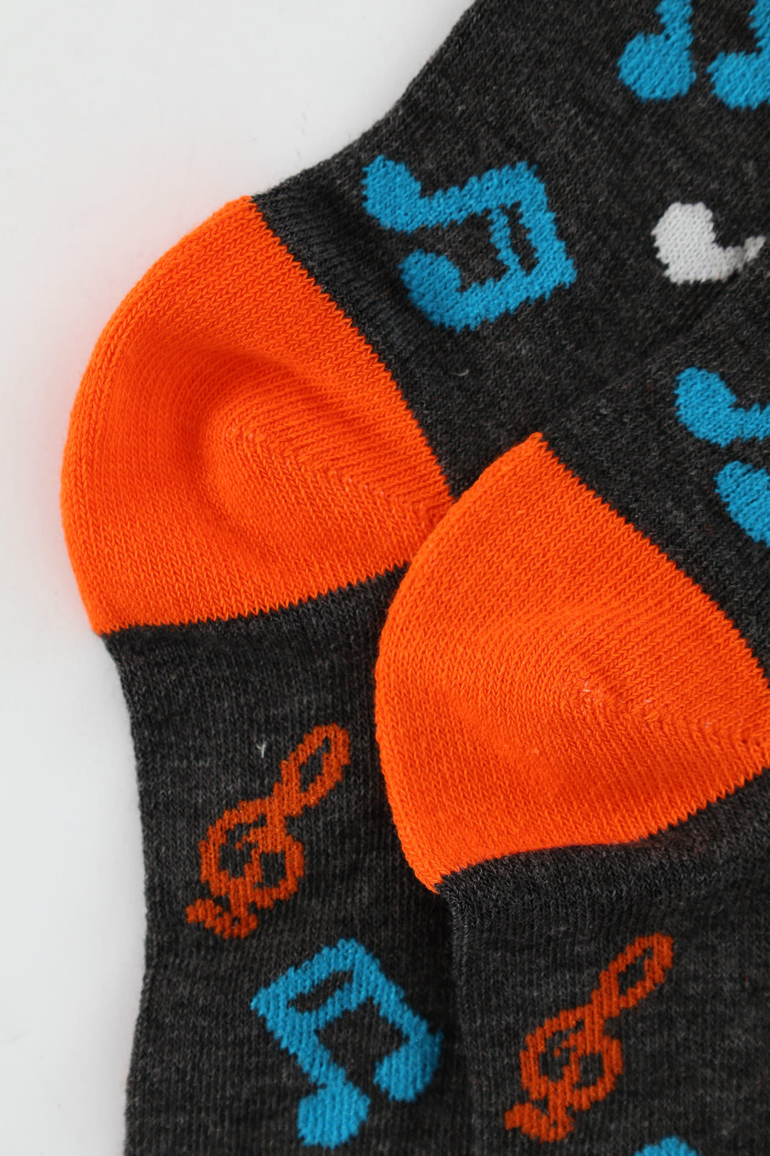 Musical Notes Single Anklet Socks - Charcoal