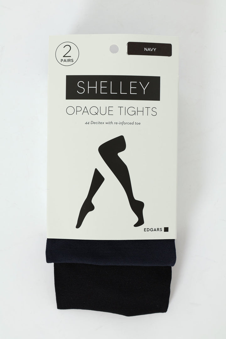 2 Pack Opaque Stockings - Black/Navy