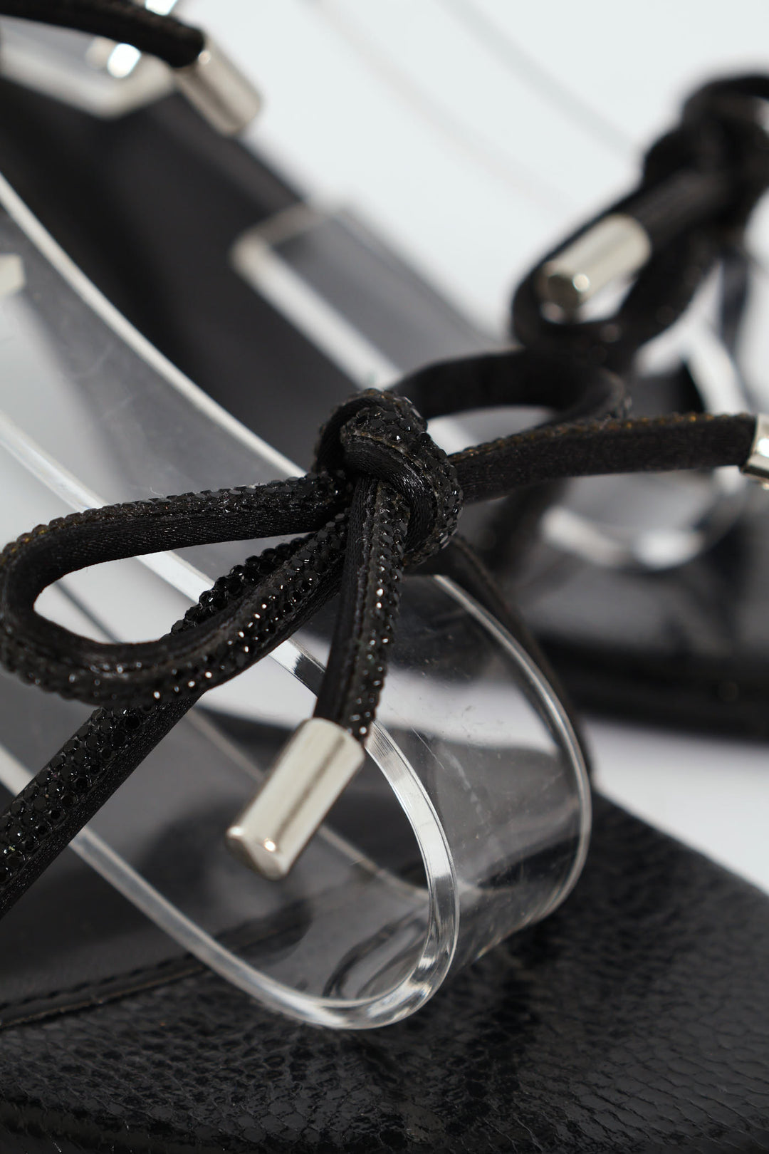 Single Sole Low Style Open Toe Heel - Black