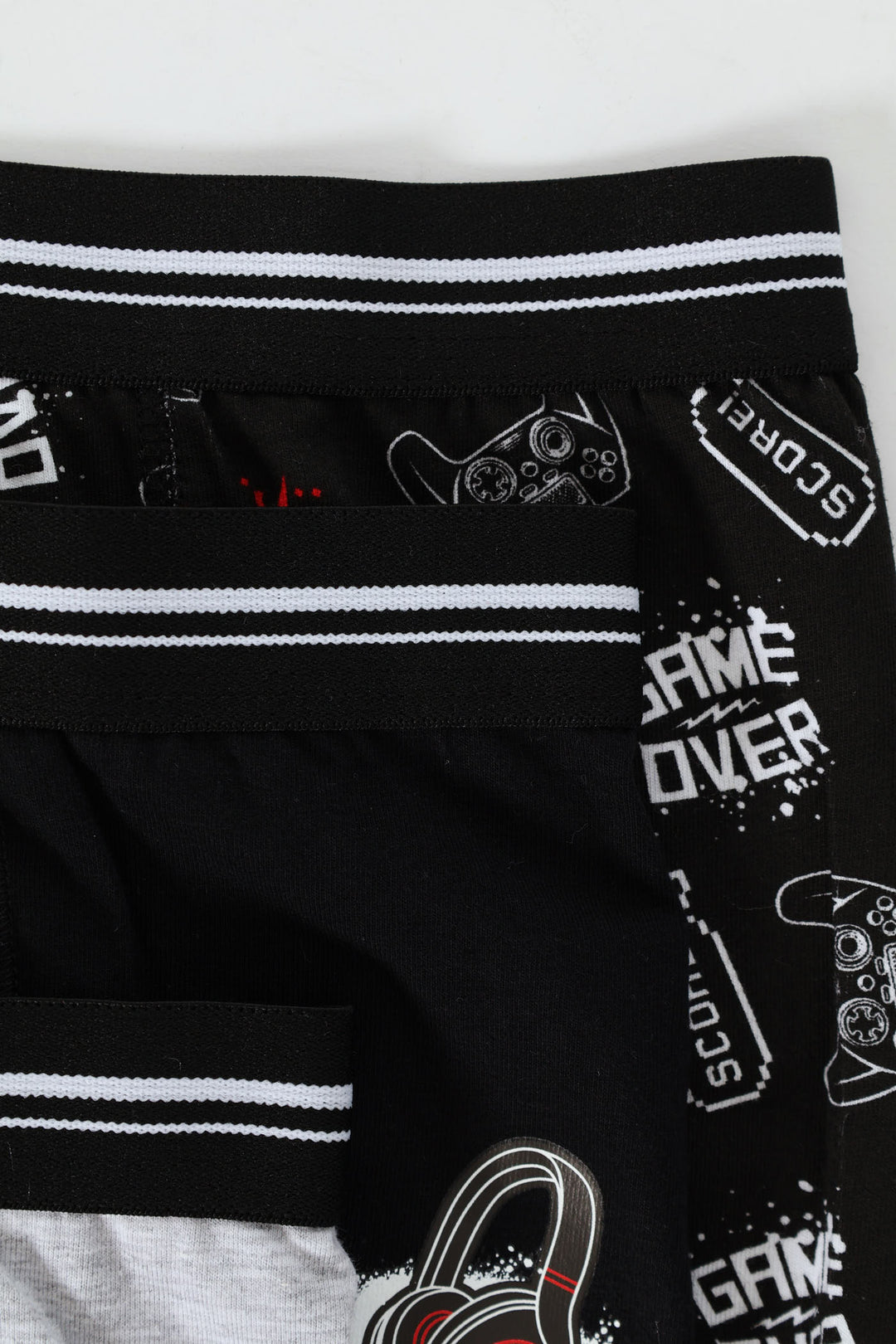 Boys 3 Pack Printed Gamer Boxers - Black