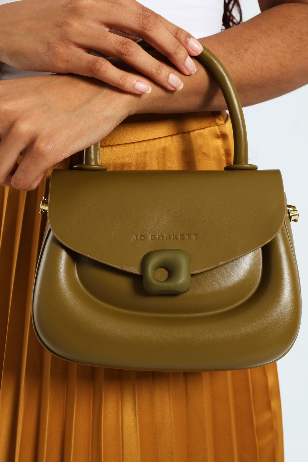 Florence Flap Bag With Top Handle - Olive