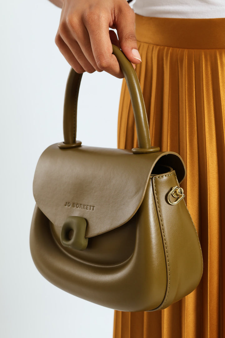 Florence Flap Bag With Top Handle - Olive
