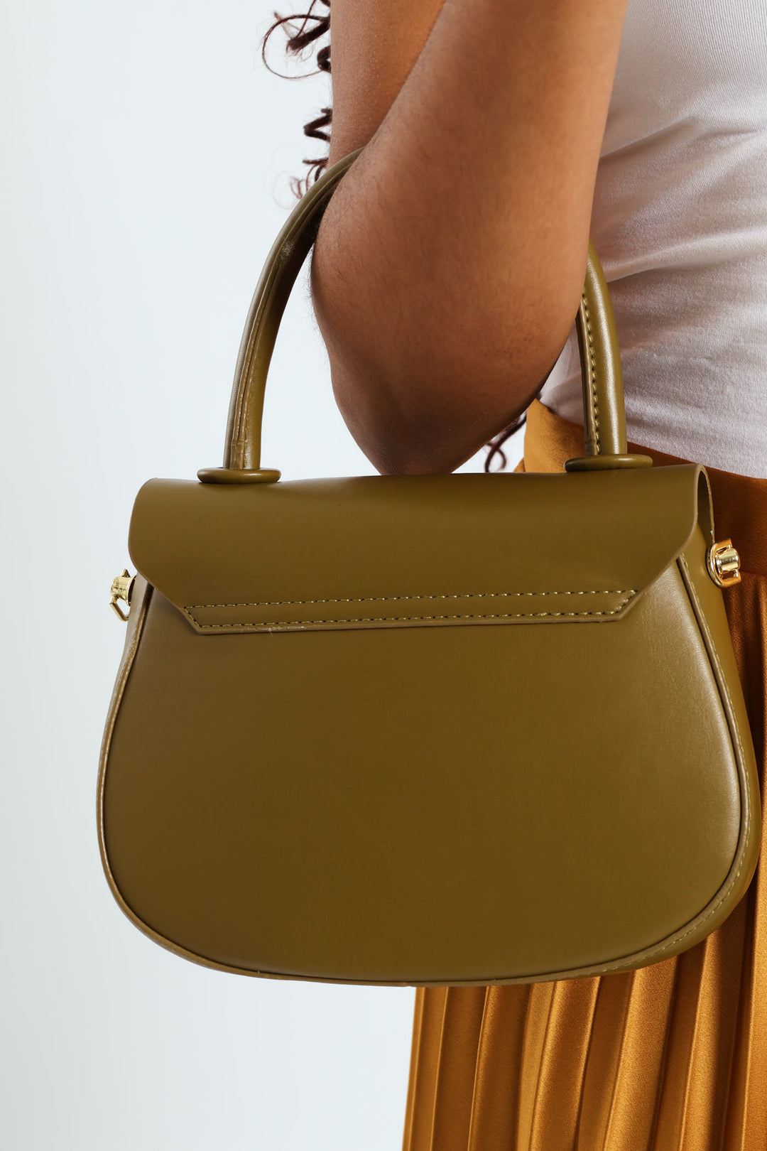 Florence Flap Bag With Top Handle - Olive