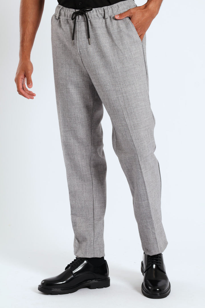 Elasticated Trousers - Grey Melange