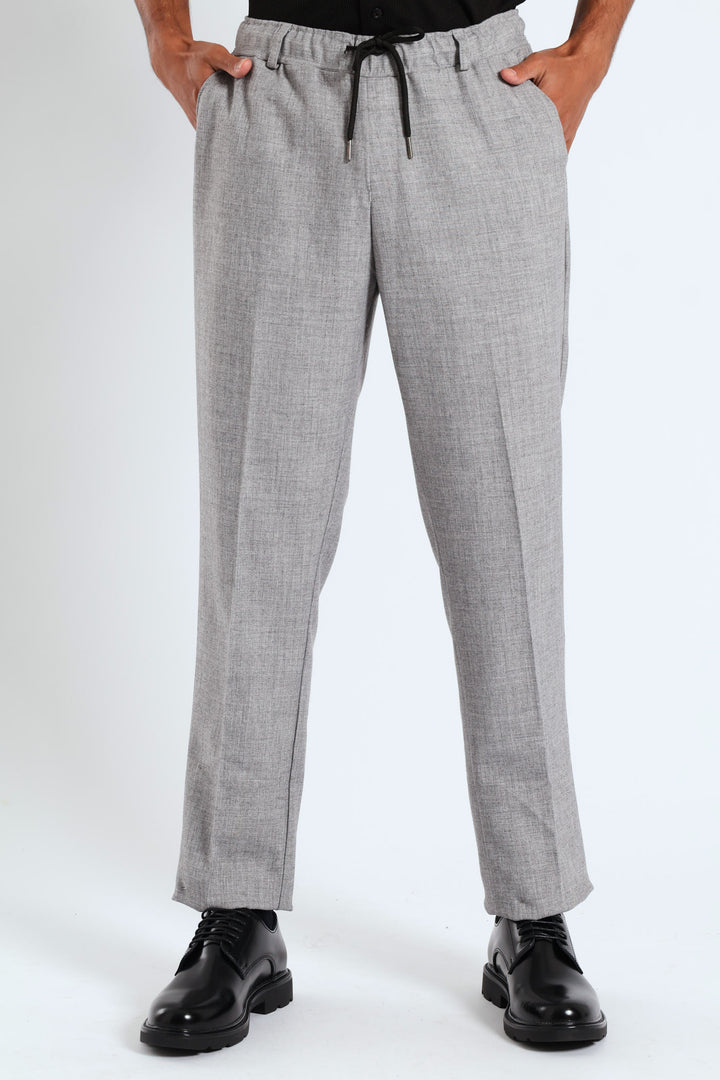 Elasticated Trousers - Grey Melange