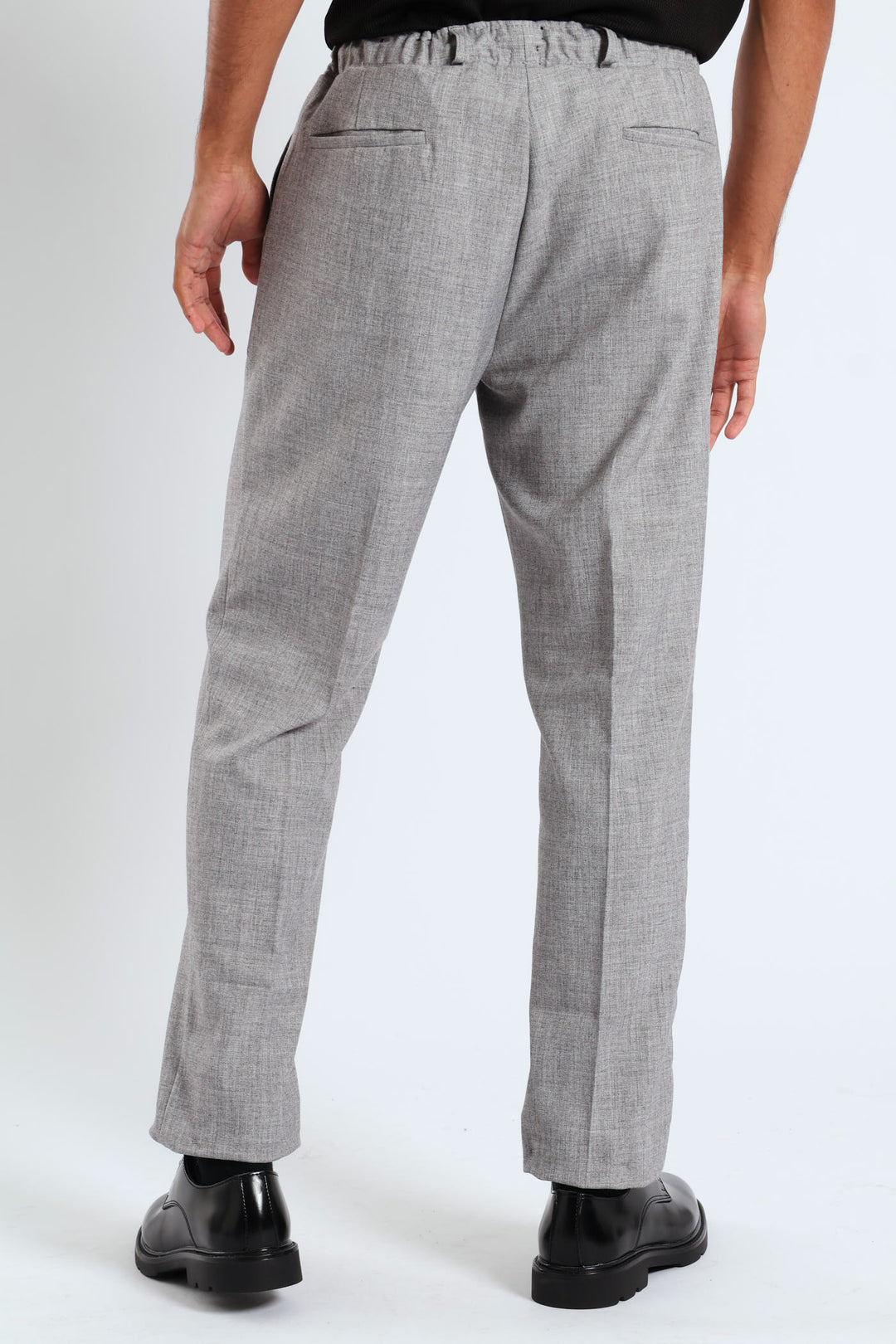 Elasticated Trousers - Grey Melange