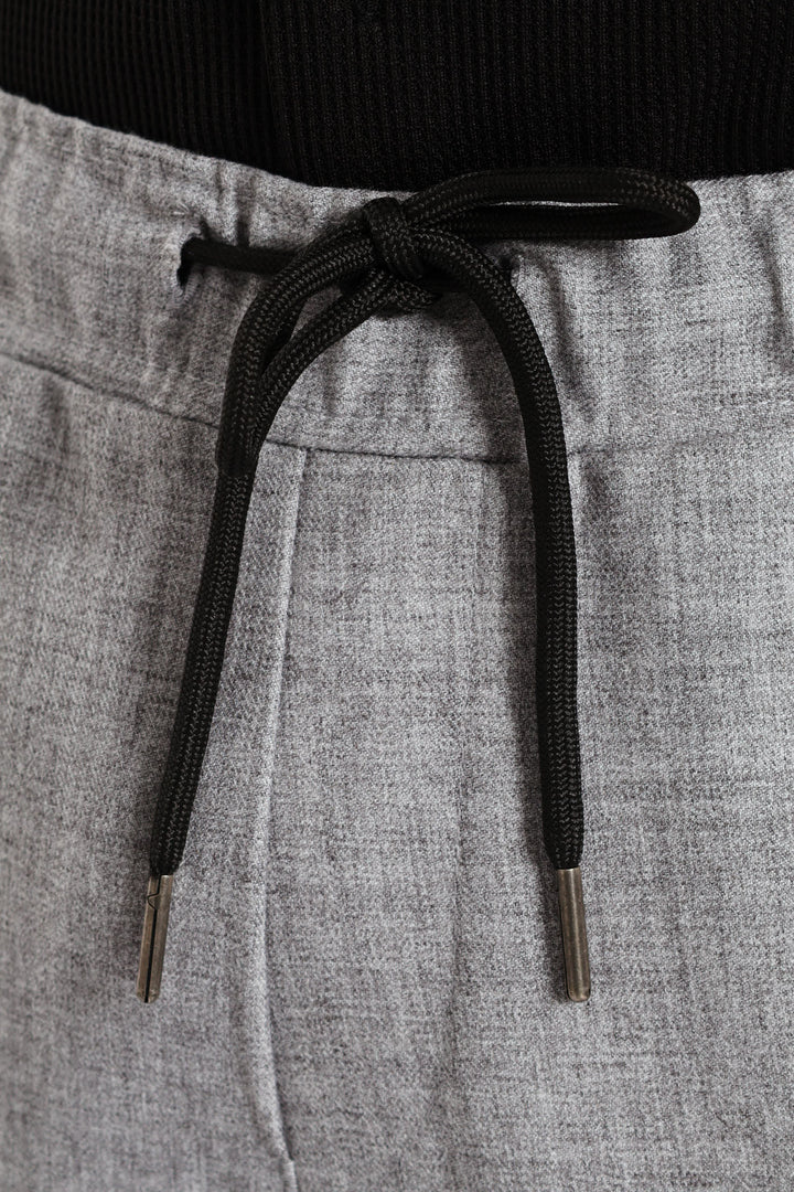 Elasticated Trousers - Grey Melange