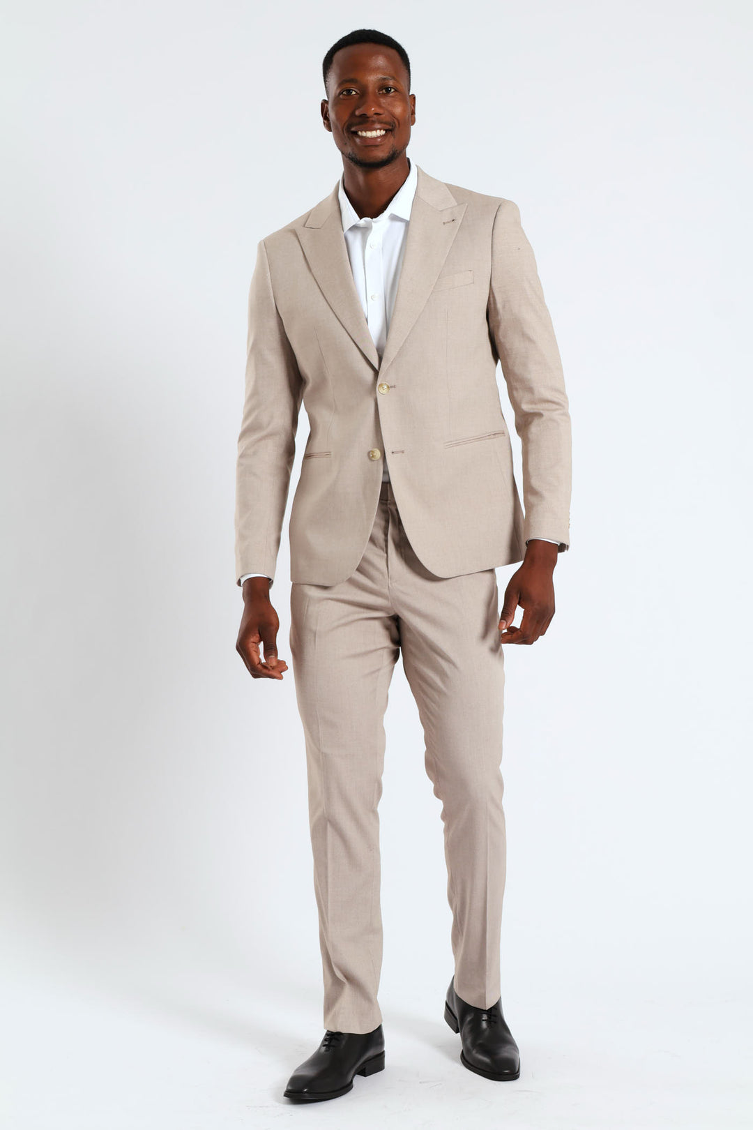 Slim Twill Suit Jacket - Natural