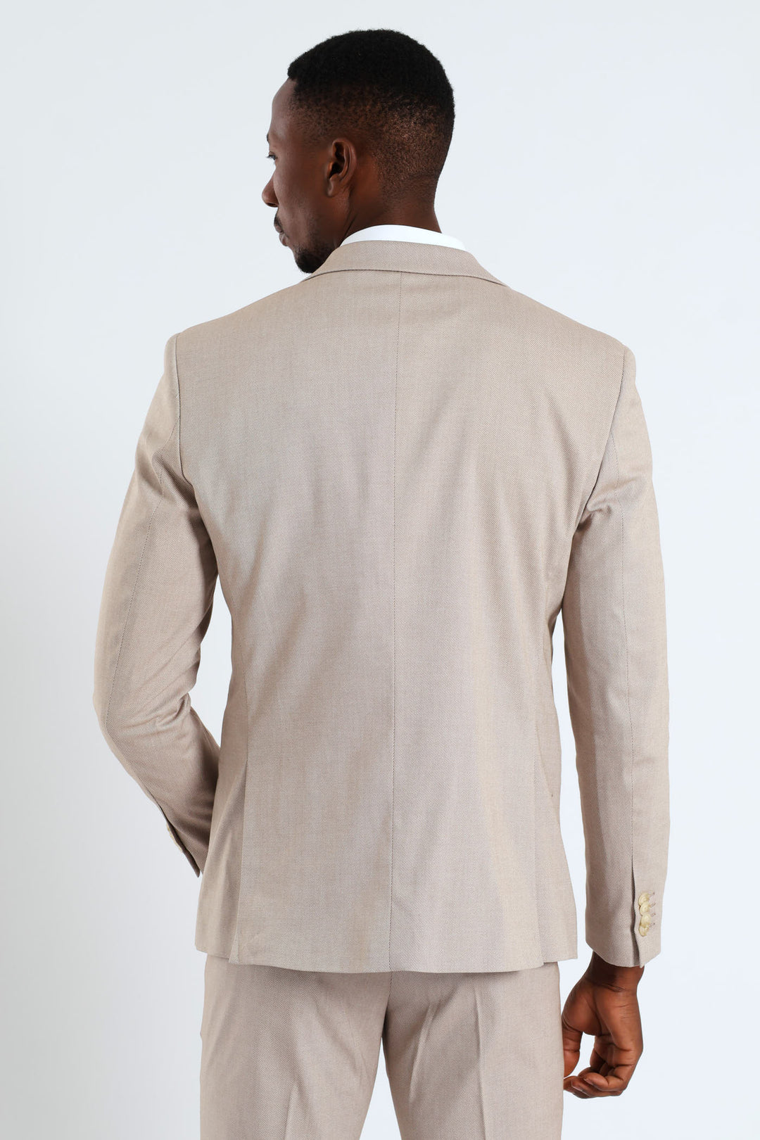 Slim Twill Suit Jacket - Natural