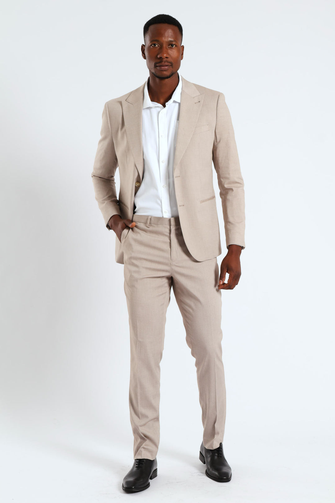 Slim Twill Suit Trouser - Natural