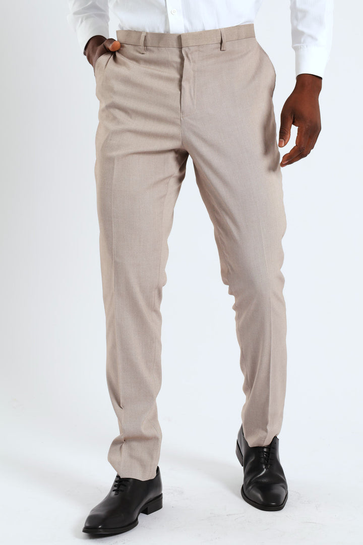 Slim Twill Suit Trouser - Natural