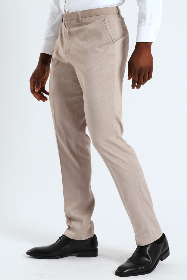 Slim Twill Suit Trouser - Natural