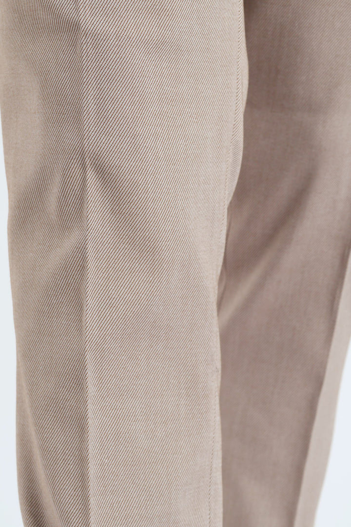 Slim Twill Suit Trouser - Natural